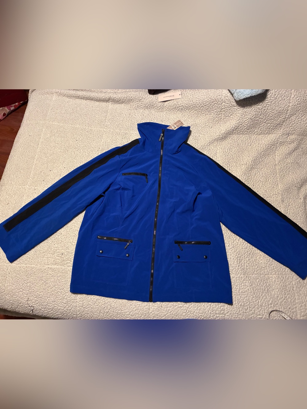 Laura Ashley Royal Blue Utility Jacket with Black Stripe Accents, 2X, nwt